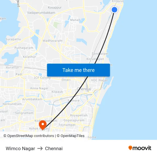 Wimco Nagar to Chennai map