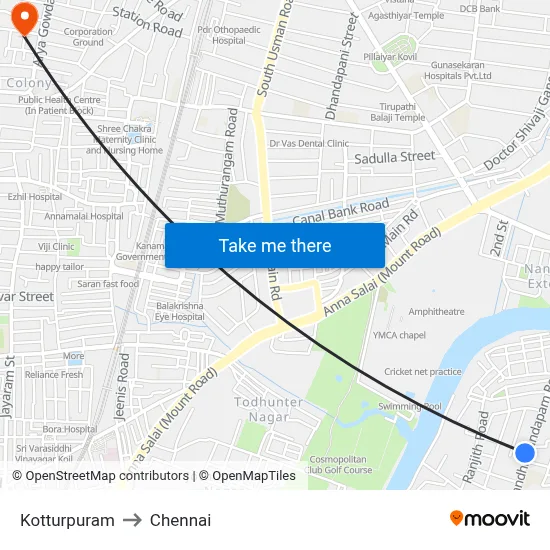 Kotturpuram to Chennai map