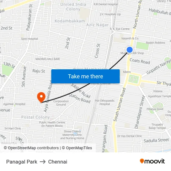 Panagal Park to Chennai map