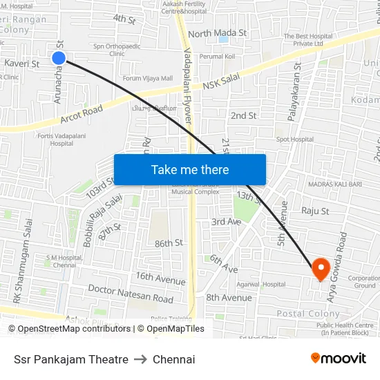 Ssr Pankajam Theatre to Chennai map
