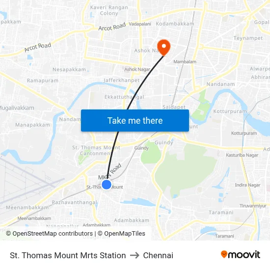 St. Thomas Mount Mrts Station to Chennai map