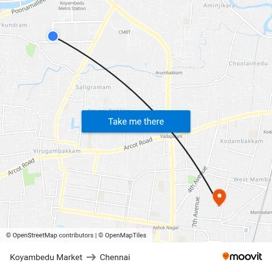 Koyambedu Market to Chennai map