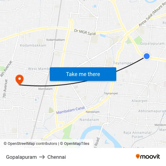 Gopalapuram to Chennai map