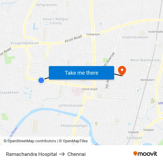Ramachandra Hospital to Chennai map