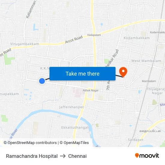 Ramachandra Hospital to Chennai map