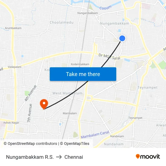 Nungambakkam R.S. to Chennai map