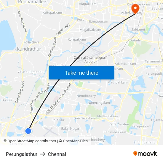 Perungalathur to Chennai map