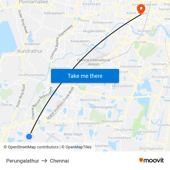 Perungalathur to Chennai map