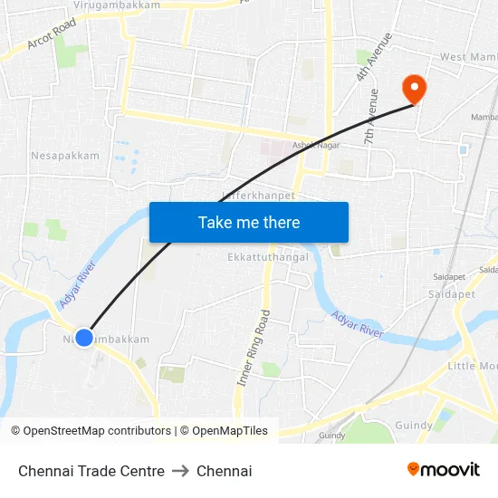 Chennai Trade Centre to Chennai map