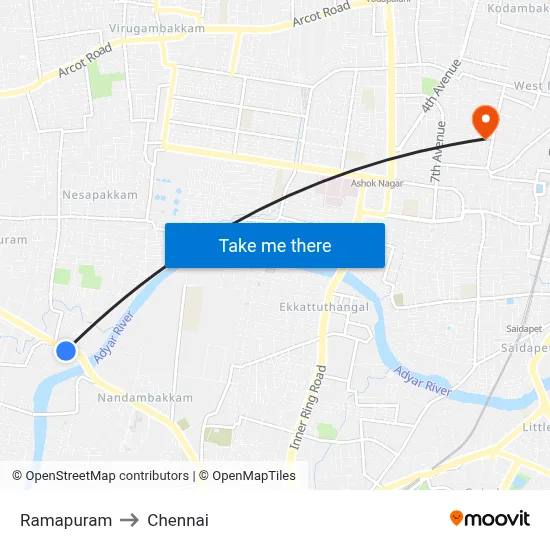 Ramapuram to Chennai map