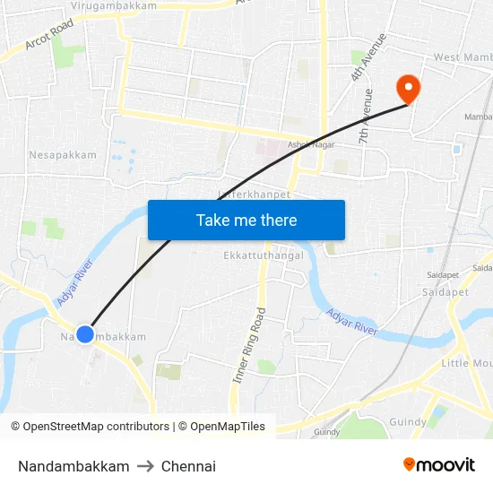 Nandambakkam to Chennai map