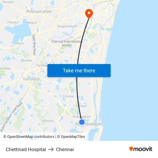 Chettinad Hospital to Chennai map