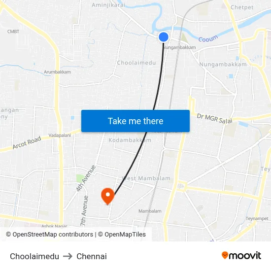 Choolaimedu to Chennai map