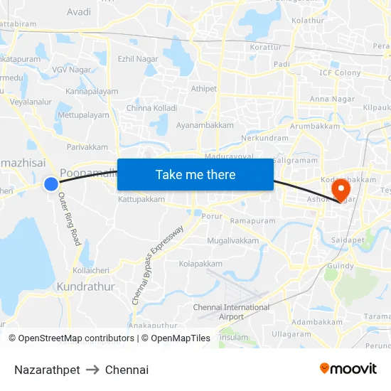 Nazarathpet to Chennai map