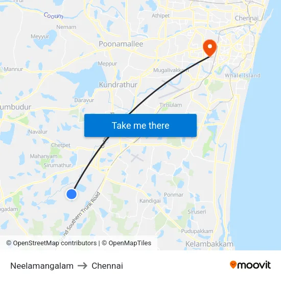 Neelamangalam to Chennai map