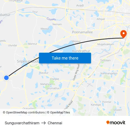 Sunguvarchathiram to Chennai map
