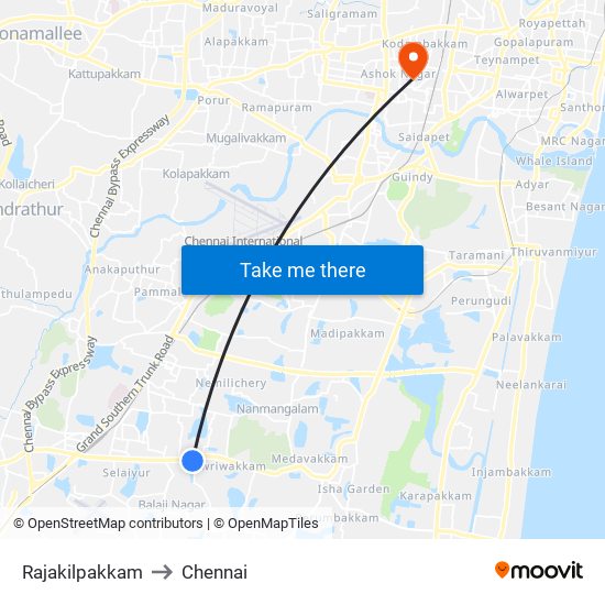 Rajakilpakkam to Chennai map