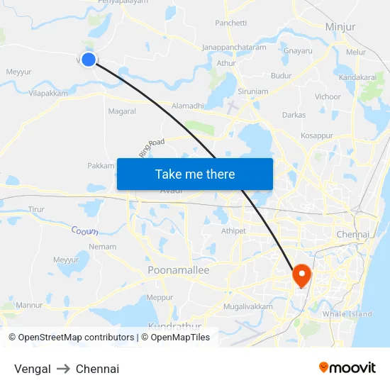 Vengal to Chennai map