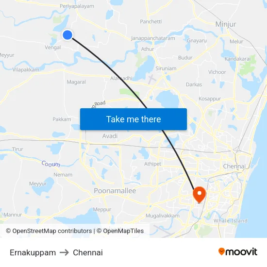 Ernakuppam to Chennai map