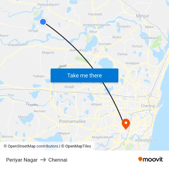 Periyar Nagar to Chennai map