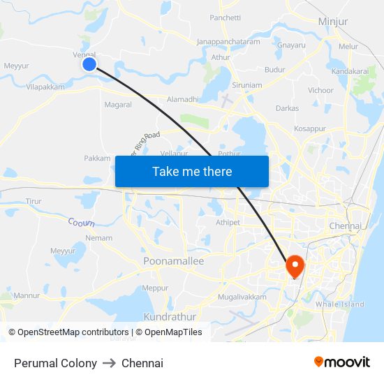Perumal Colony to Chennai map