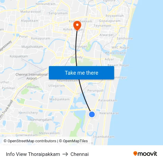 Info View Thoraipakkam to Chennai map