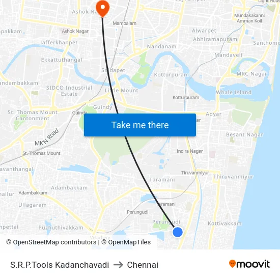 S.R.P.Tools Kadanchavadi to Chennai map