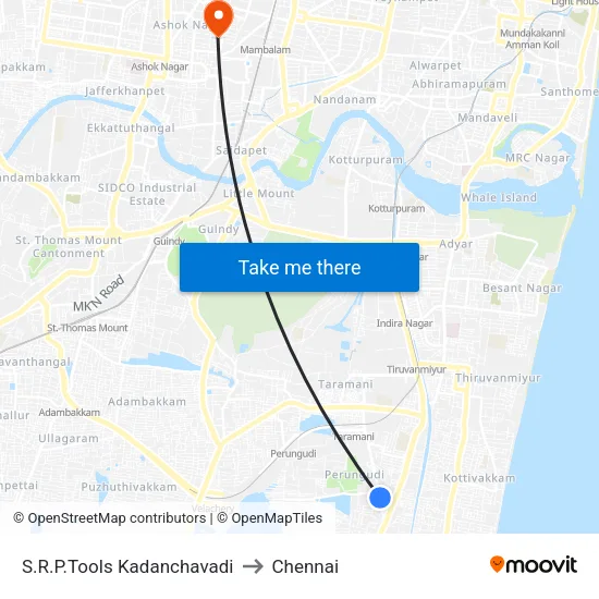 S.R.P.Tools Kadanchavadi to Chennai map