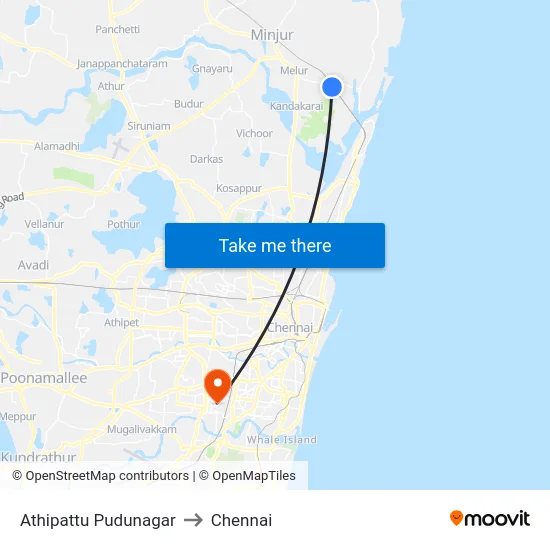 Athipattu Pudunagar to Chennai map