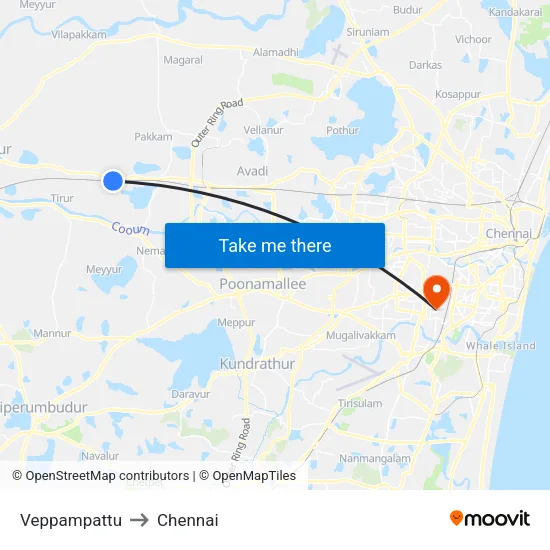 Veppampattu to Chennai map