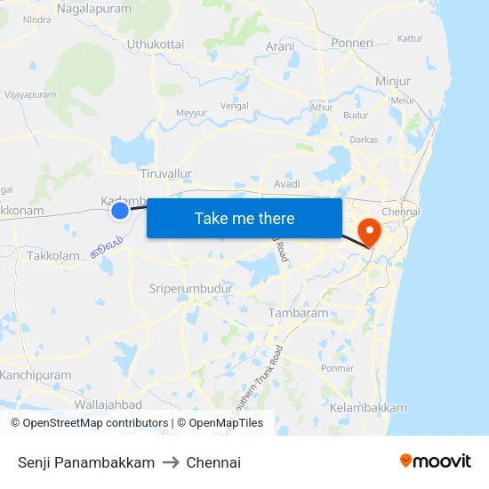 Senji Panambakkam to Chennai map