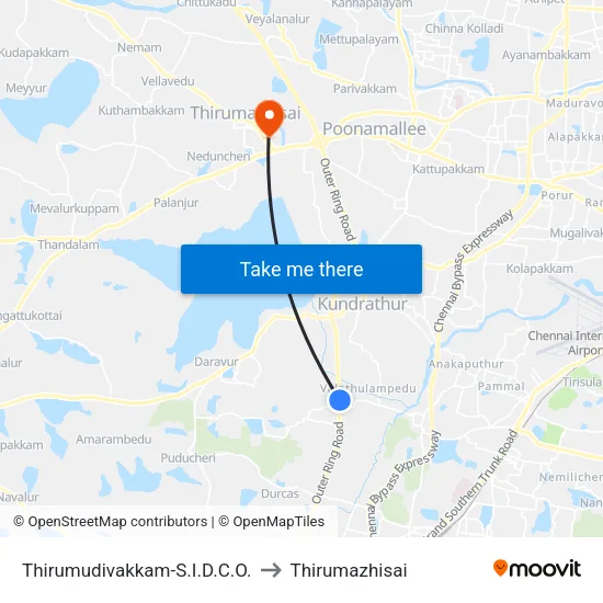 Thirumudivakkam-S.I.D.C.O. to Thirumazhisai map