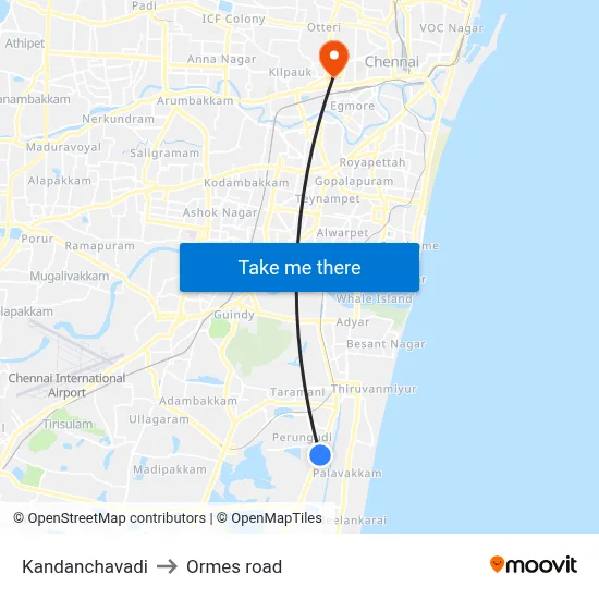 Kandanchavadi to Ormes road map