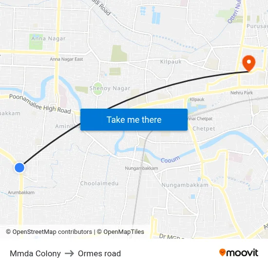 Mmda Colony to Ormes road map