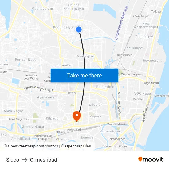 Sidco to Ormes road map