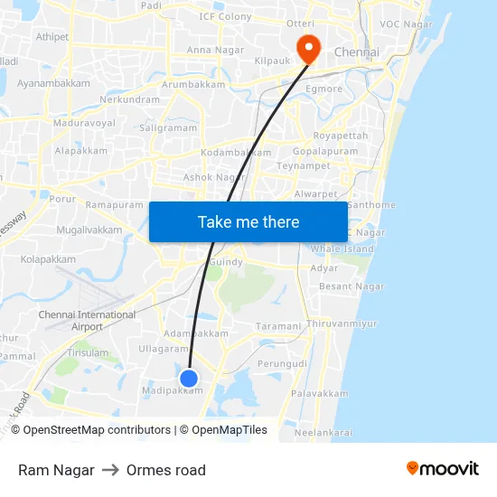 Ram Nagar to Ormes road map