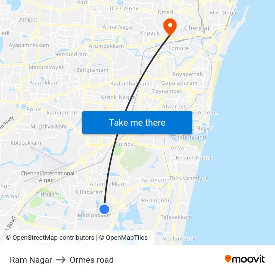 Ram Nagar to Ormes road map
