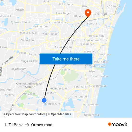 U.T.I Bank to Ormes road map