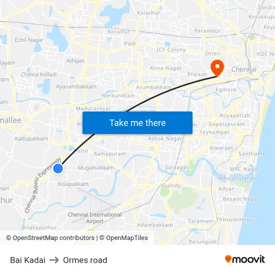 Bai Kadai to Ormes road map