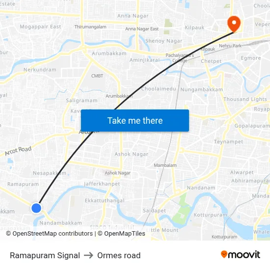 Ramapuram Signal to Ormes road map