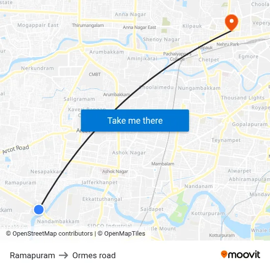 Ramapuram to Ormes road map