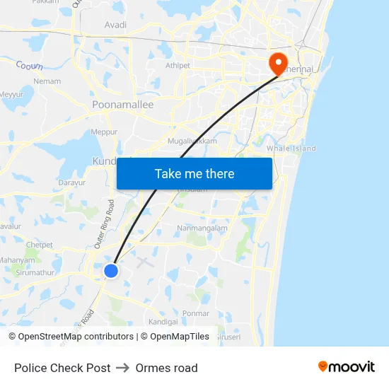 Police Check Post to Ormes road map