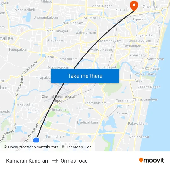 Kumaran Kundram to Ormes road map