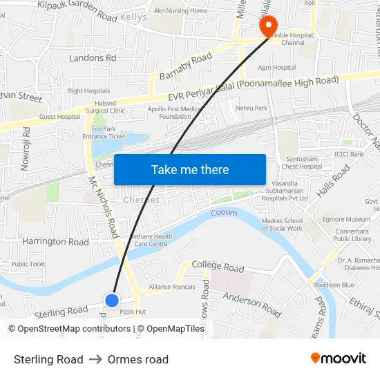 Sterling Road to Ormes road map