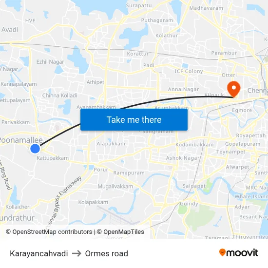 Karayancahvadi to Ormes road map
