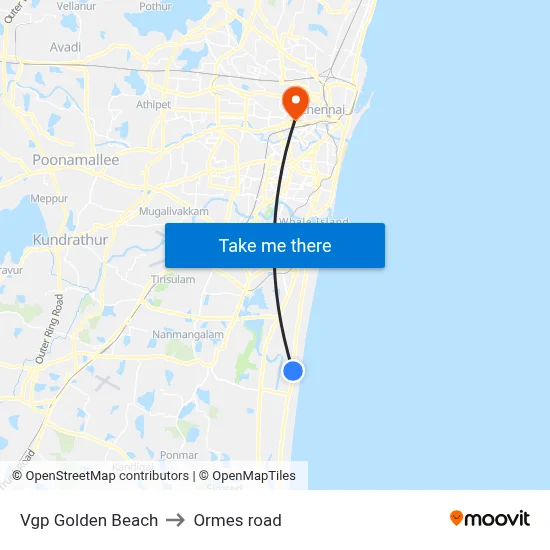 Vgp Golden Beach to Ormes road map