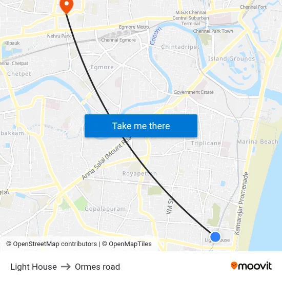 Light House to Ormes road map