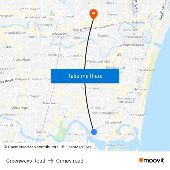 Greenways Road to Ormes road map