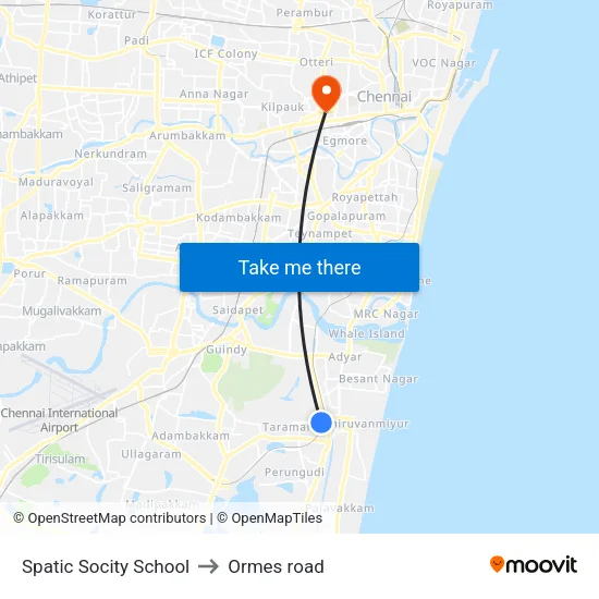 Spatic Socity School to Ormes road map