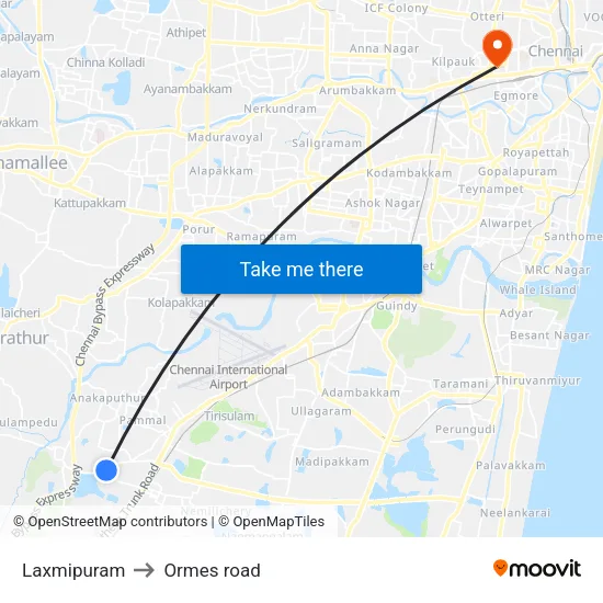 Laxmipuram to Ormes road map